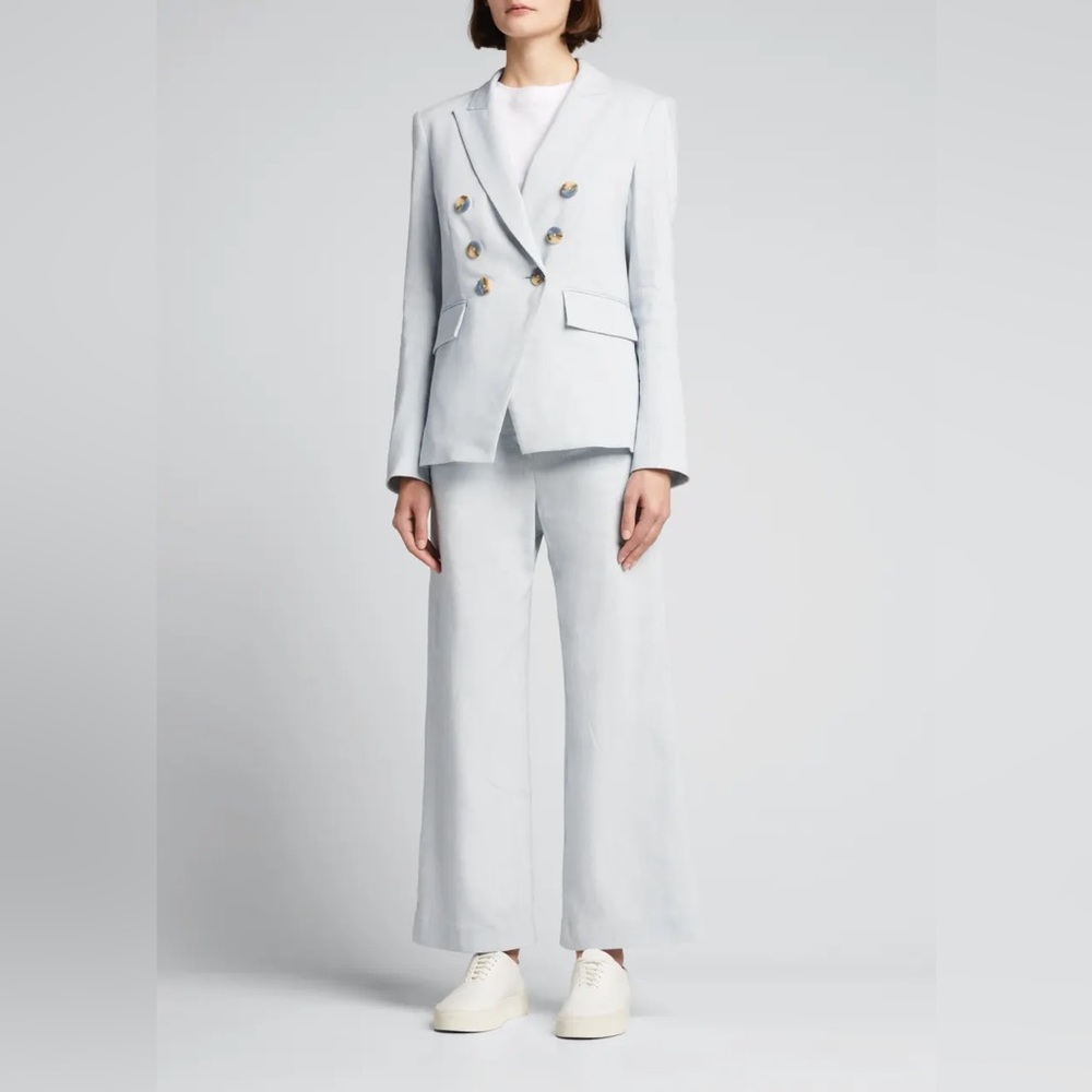 Veronica Beard Two-Piece Set Lonny Linen Dickey Jacket & Jeanne Two-Button Pants
